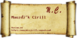 Maszák Cirill névjegykártya